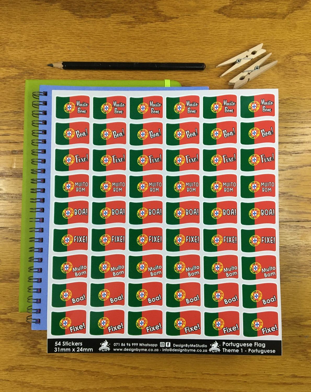Portuguese Flag Theme 1 - Portuguese Stickers