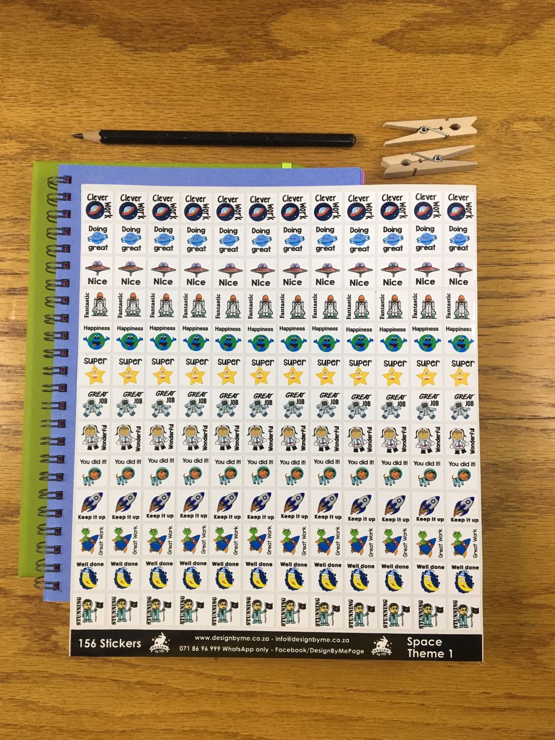 Sample Sale 101 - Space theme - English Reward Stickers 