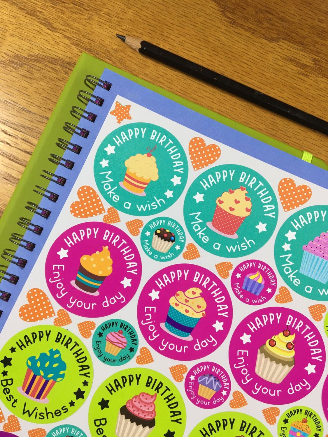 Cupcake Theme 1 Birthday gift Stickers   English
