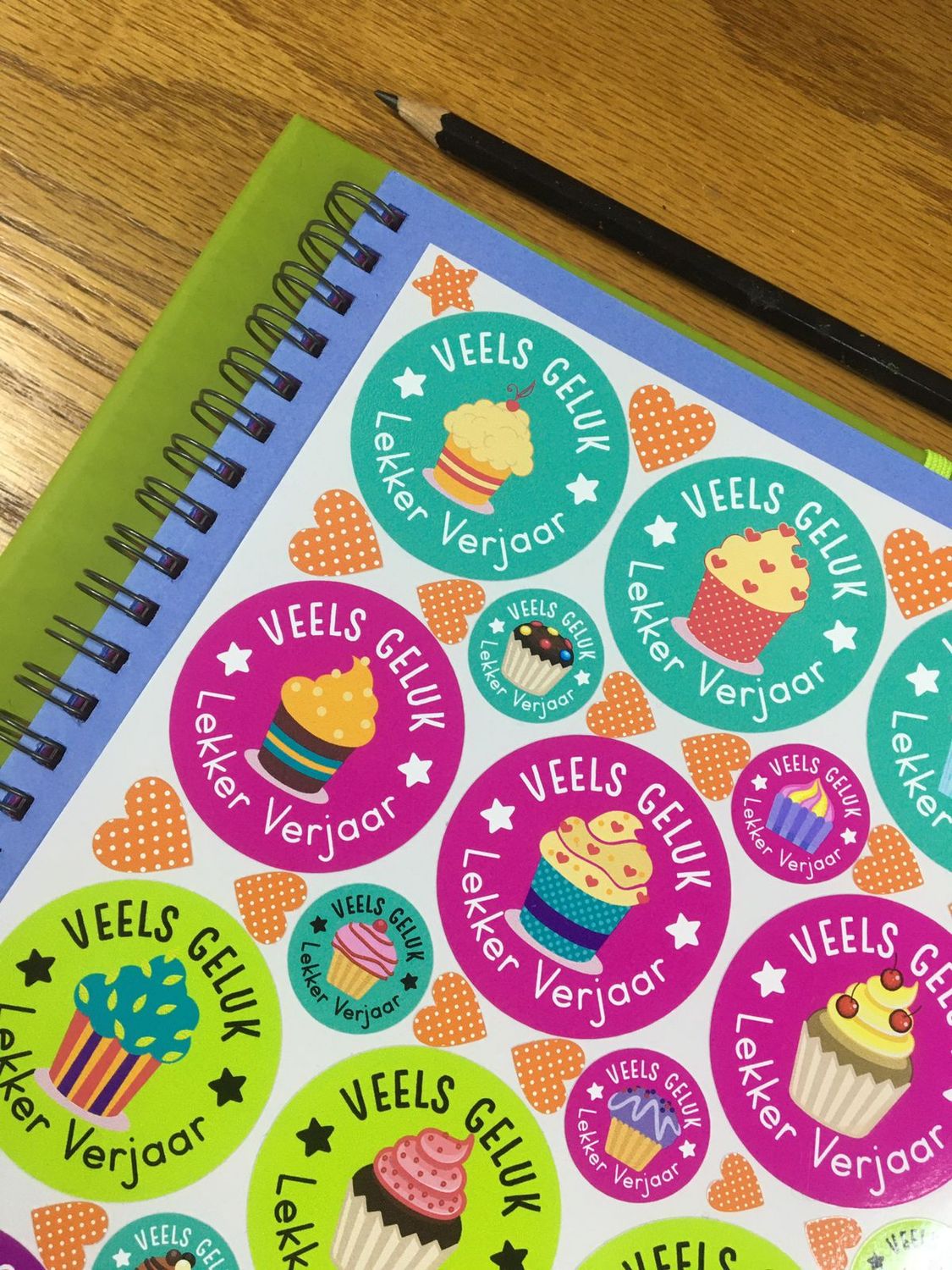 Cupcake Theme 1 Birthday gift Stickers   Afrikaans
