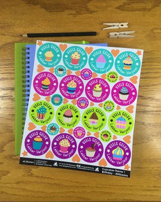 Cupcake Theme 1 Birthday gift Stickers - Afrikaans Cupcake Theme 1 Birthday gift Stickers - Afrikaans