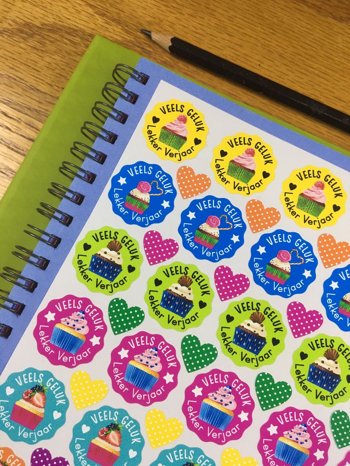 Cupcake Theme 2 - Birthday gift Stickers - Afrikaans