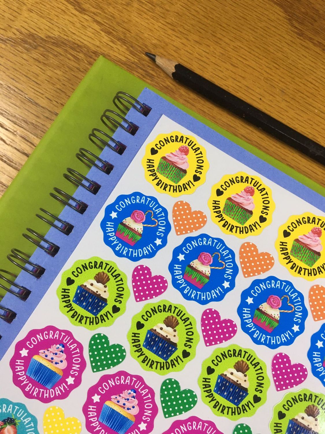 Cupcake Theme 2 - Birthday gift Stickers - English