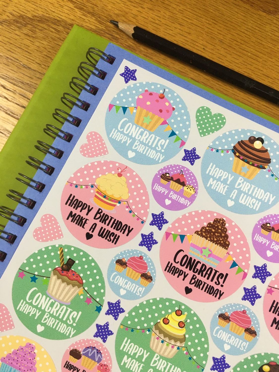 Cupcake Theme 3   Birthday gift Stickers   English