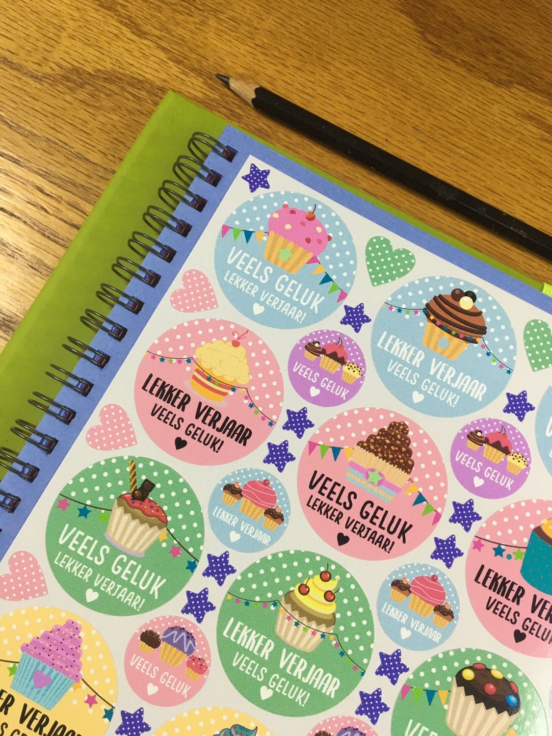 Cupcake Theme 3 - Birthday gift Stickers - Afrikaans