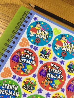 Fantasy Theme 1 Birthday gift Stickers - Afrikaans