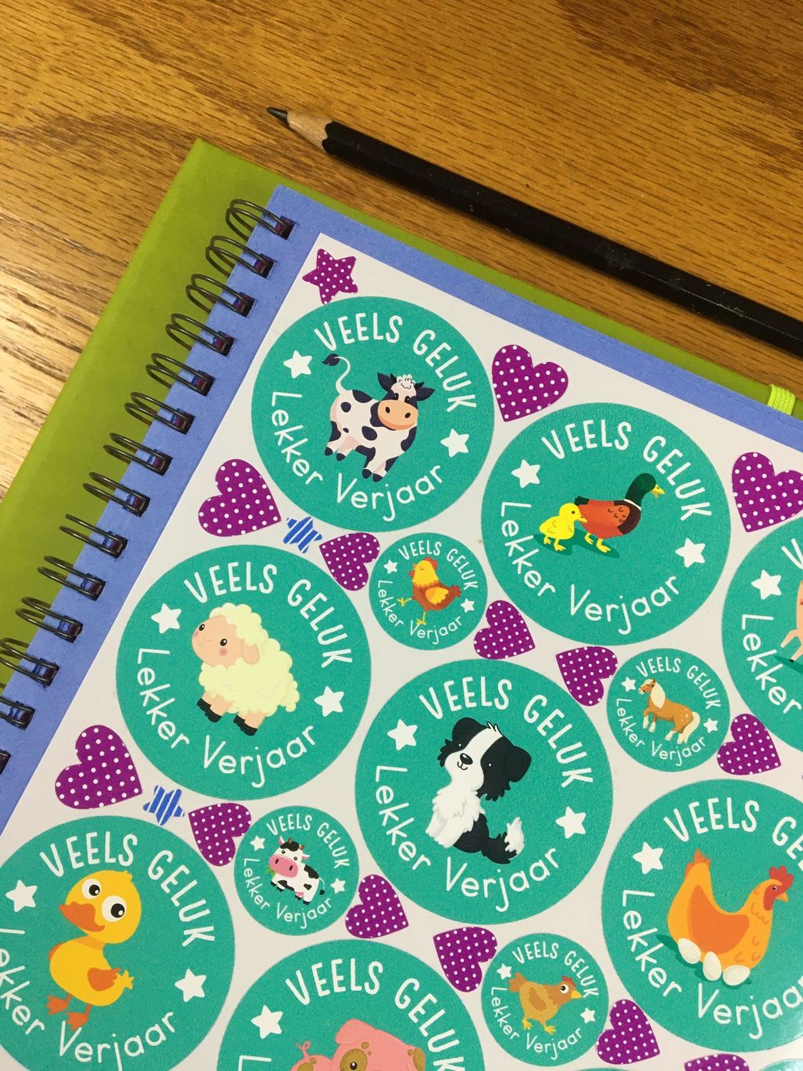 Farm Theme 1 Birthday gift Stickers - Afrikaans