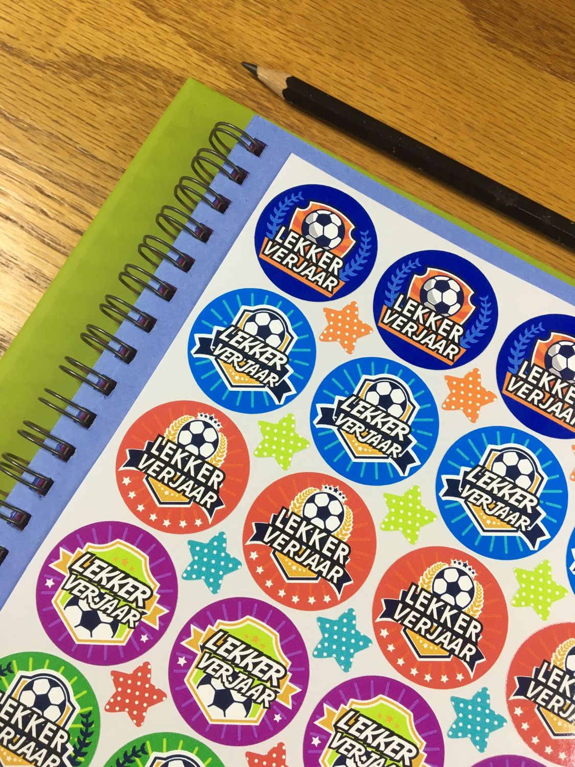 Soccer Theme 1 Birthday gift Stickers - Afrikaans
