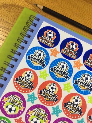 Soccer Theme 1 Birthday gift Stickers - English Soccer Theme 1 Birthday gift Stickers - English