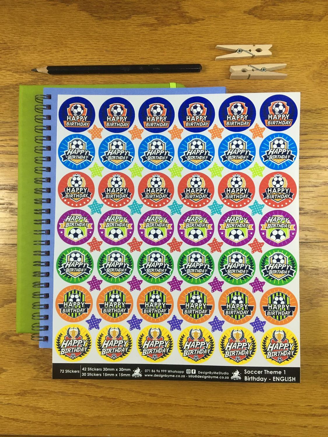 Soccer Theme 1 Birthday gift Stickers English