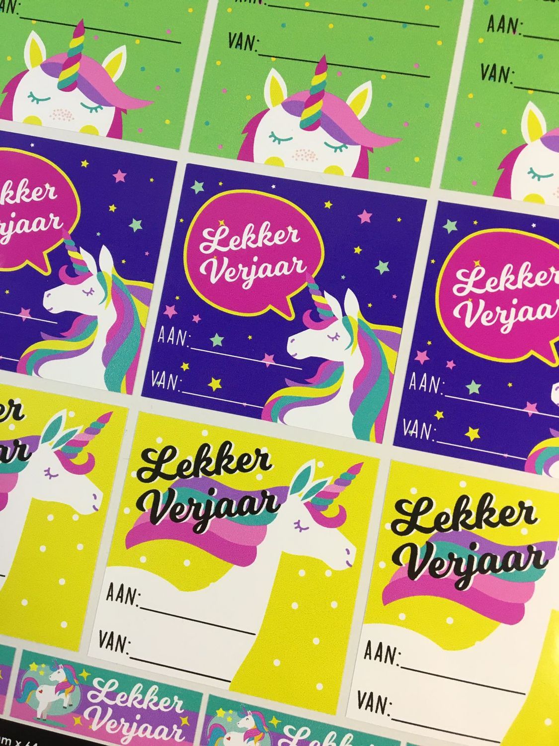 Unicorn Theme 1 Birthday gift Stickers - Afrikaans