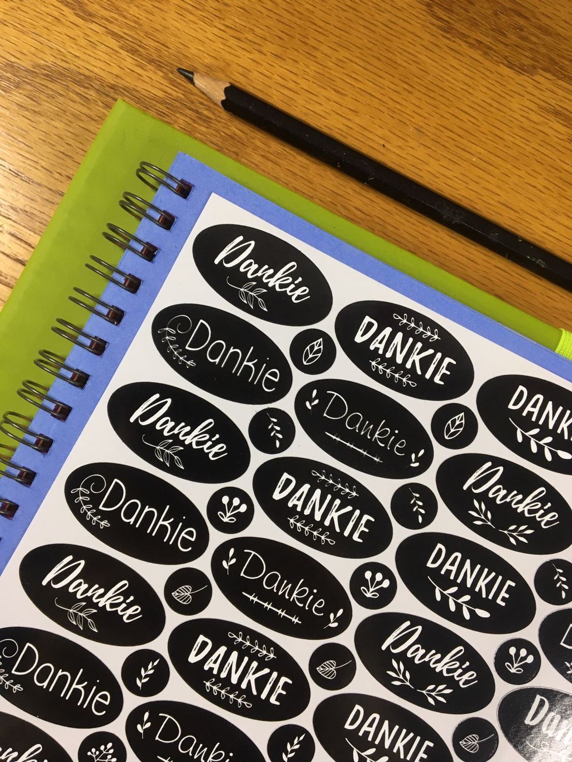 Black and White Theme 1 Thank you Stickers - Afrikaans