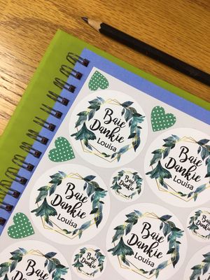 Floral Theme 4 Thank you Stickers - Afrikaans