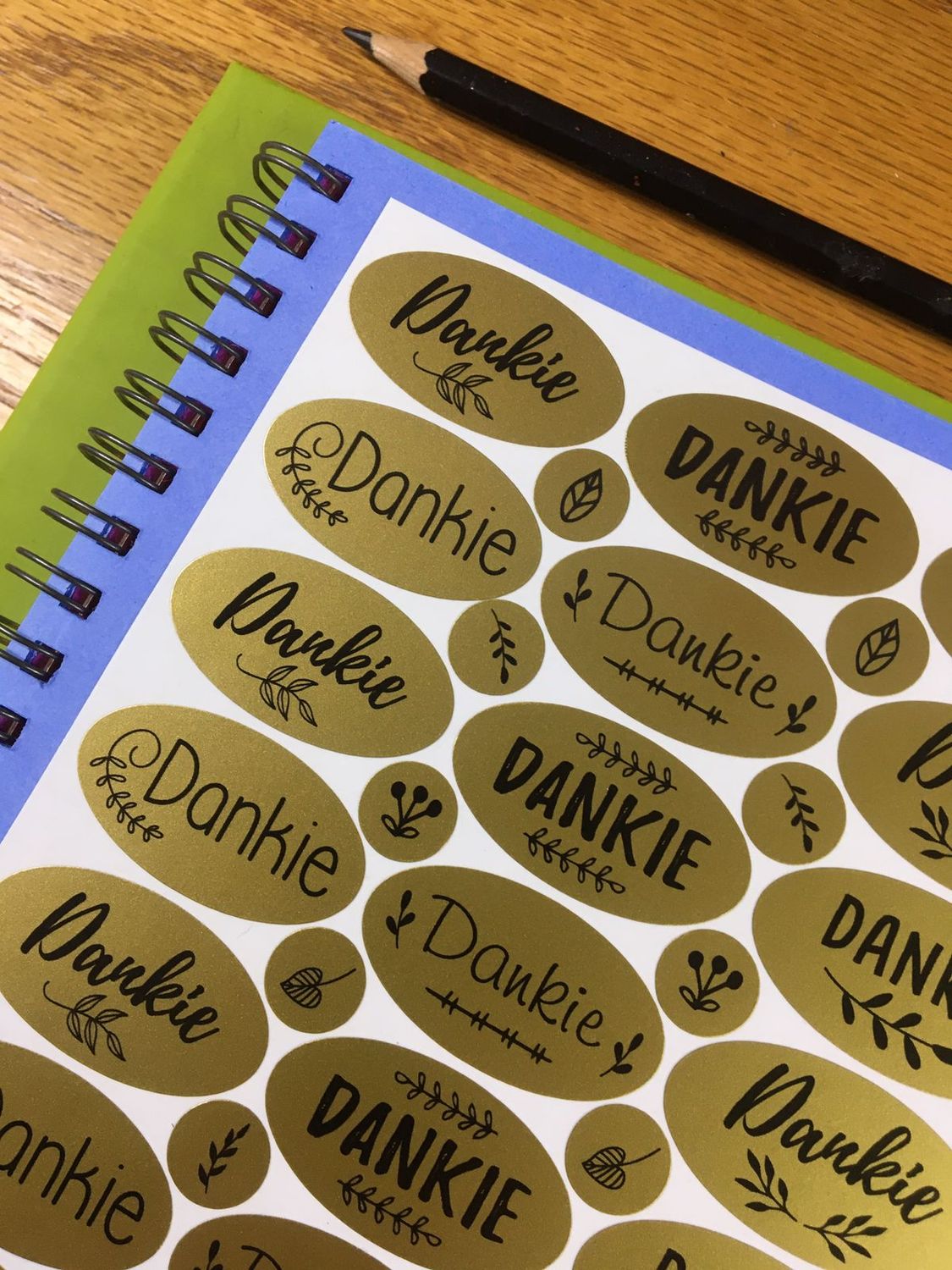 Gold Theme 1 Thank you Stickers - Afrikaans
