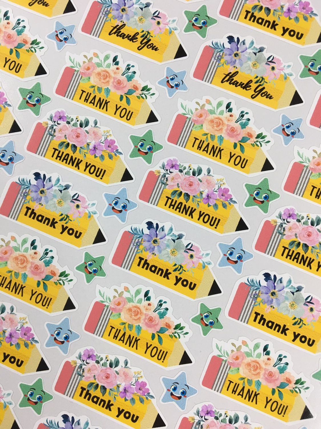 Pencil Theme 1 Thank you Stickers - English