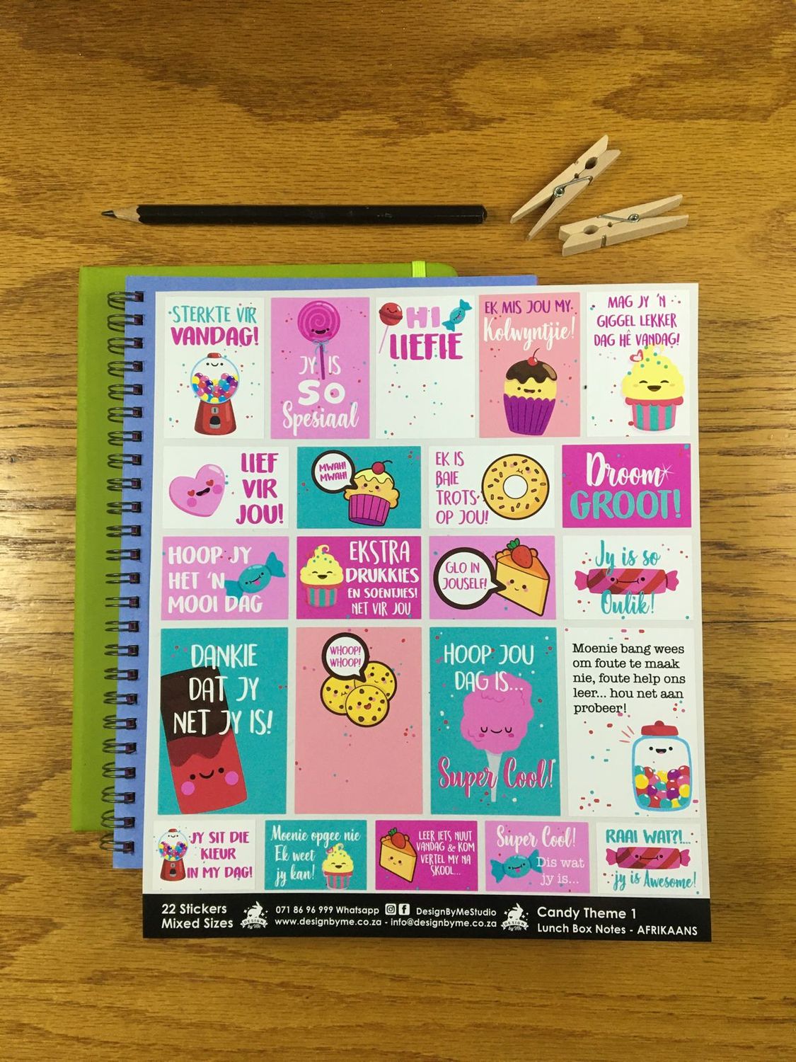 Candy Theme 1 - Afrikaans Lunchbox Stickers