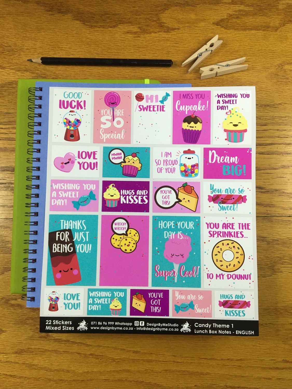 Candy Theme 1 - English Lunchbox Stickers