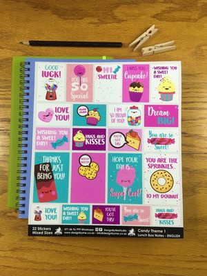 Candy Theme 1 - English Lunchbox Stickers Candy Theme 1 - English Lunchbox Stickers