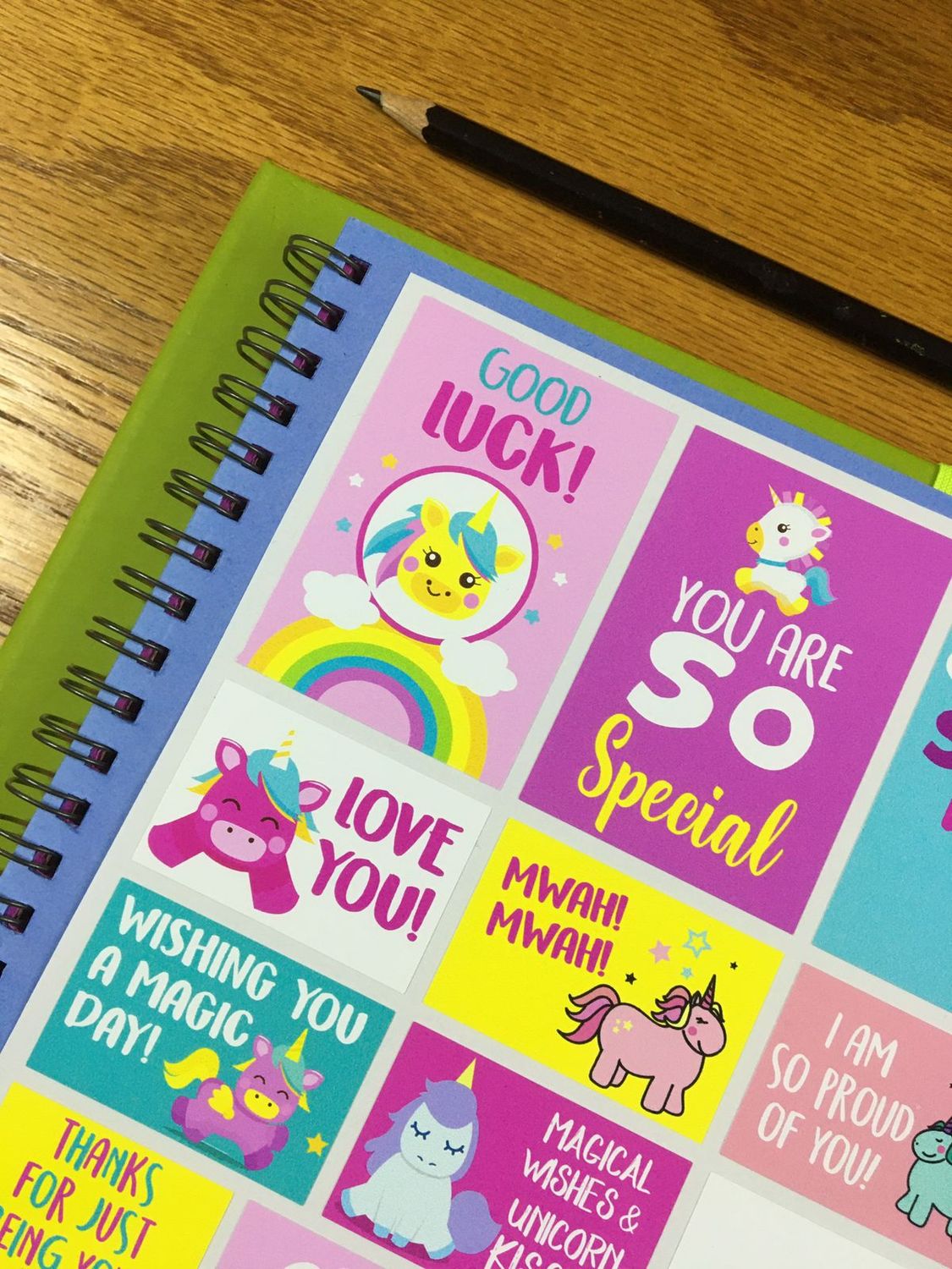 Unicorn Theme 1 English Lunchbox Stickers