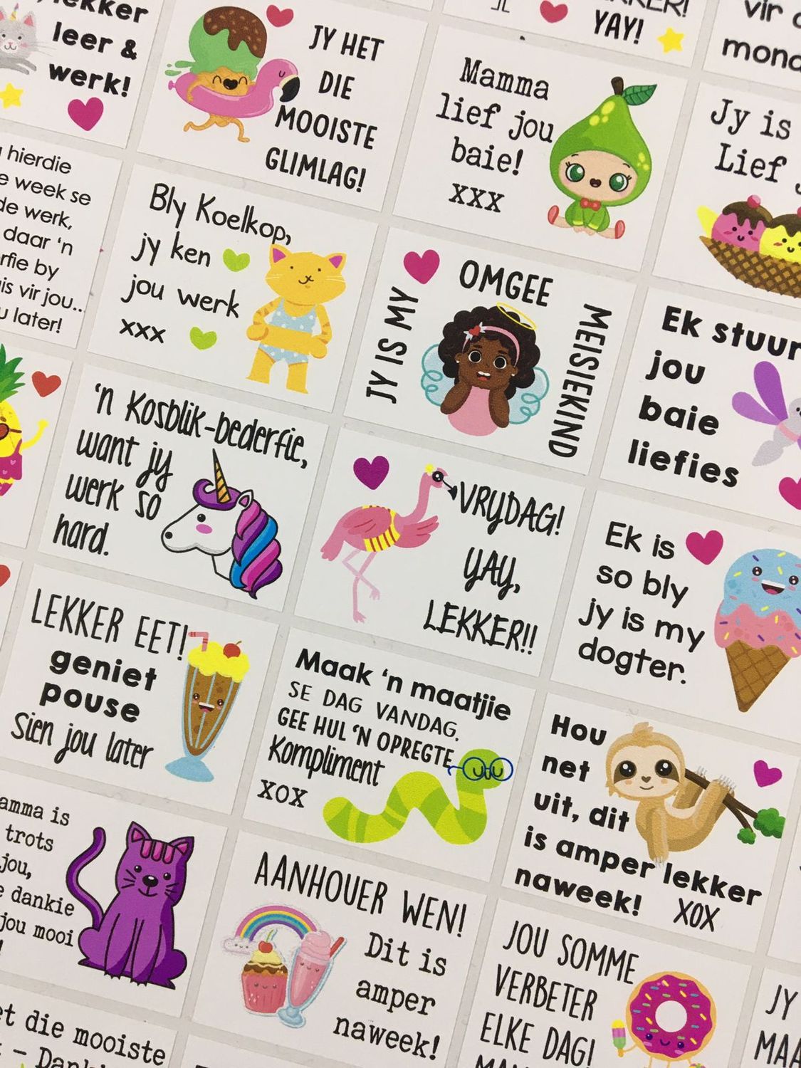 Mixed Theme 2 - Afrikaans Lunchbox Stickers