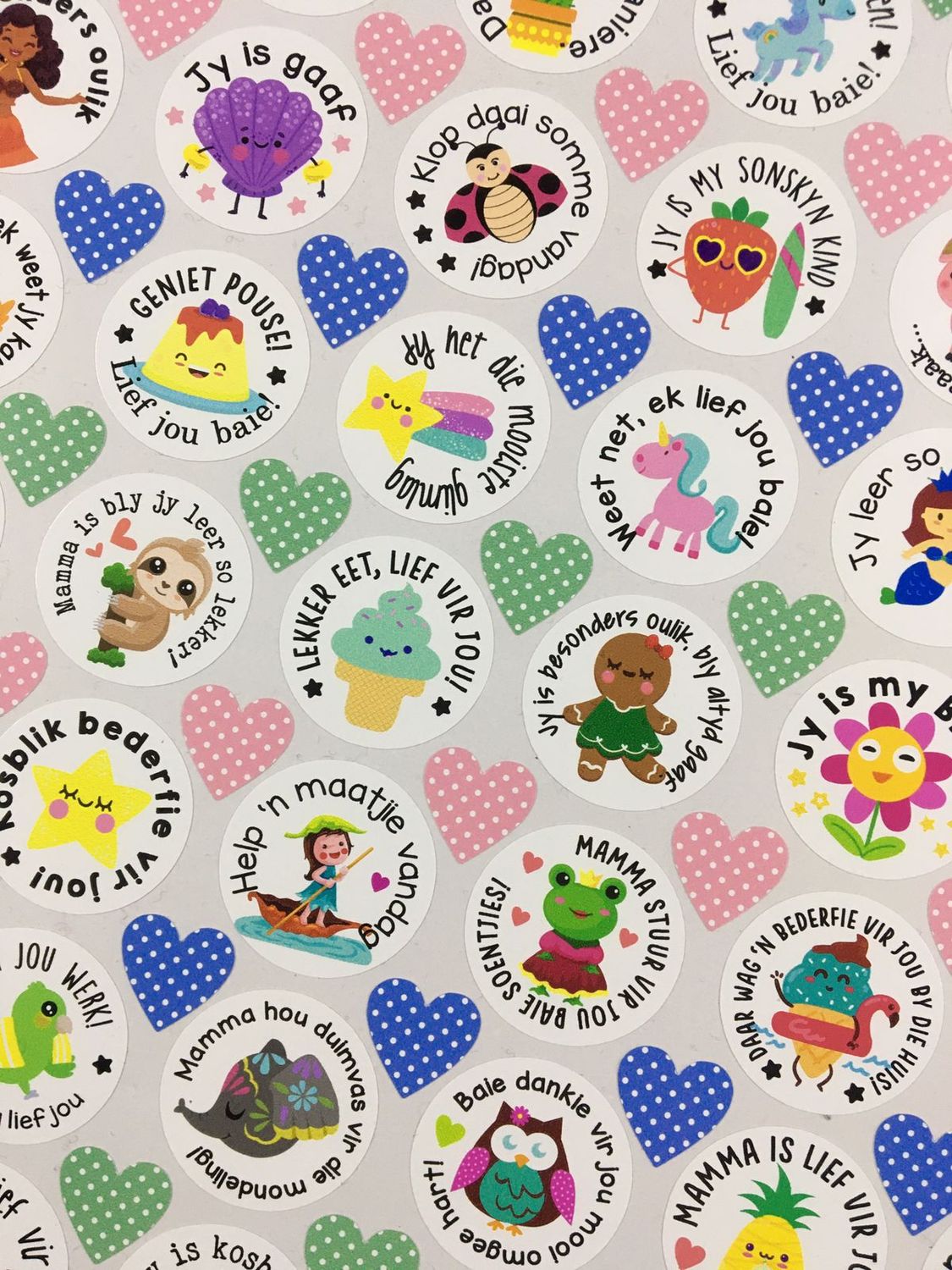 Mixed Theme 4 Afrikaans Lunchbox Stickers