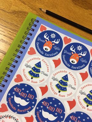 Christmas Theme 2 - Gift Stickers - Afrikaans
