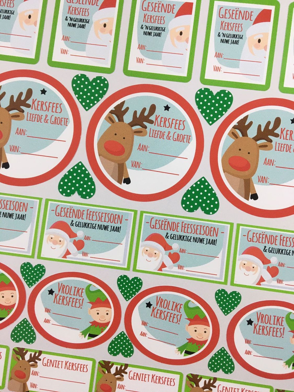 Christmas Theme 1 - Gift Stickers - Afrikaans