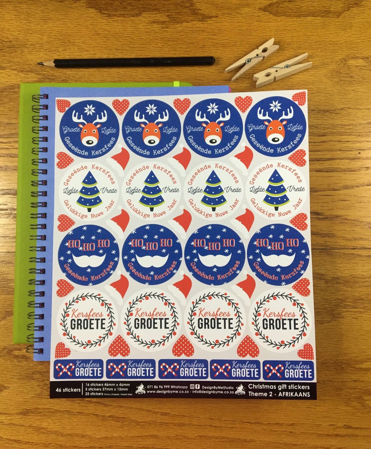 Christmas Theme 2 - Gift Stickers - Afrikaans