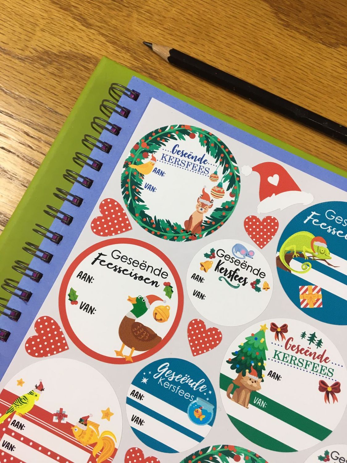 Christmas Theme 3 - Gift Stickers - Afrikaans