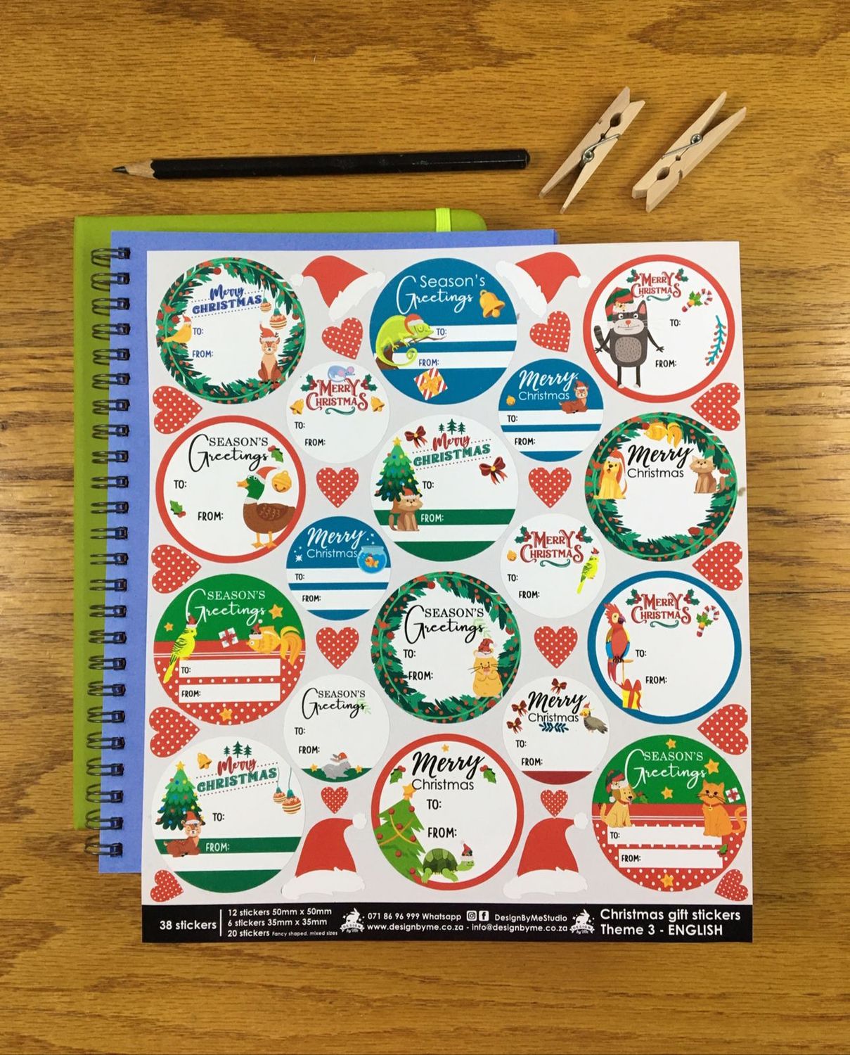 Christmas Theme 3 - Gift Stickers - English