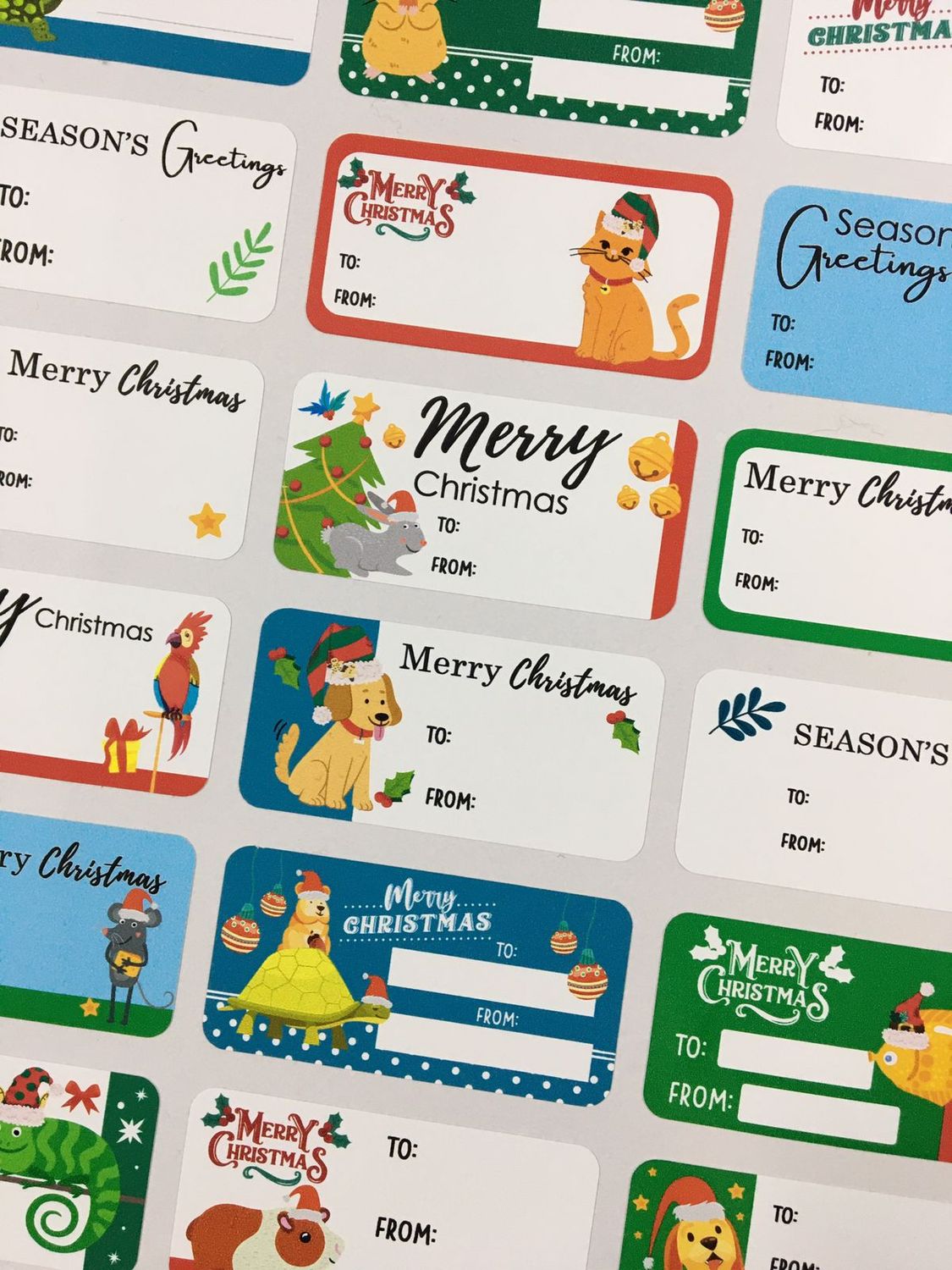 Christmas Theme 7 - Gift Stickers - English