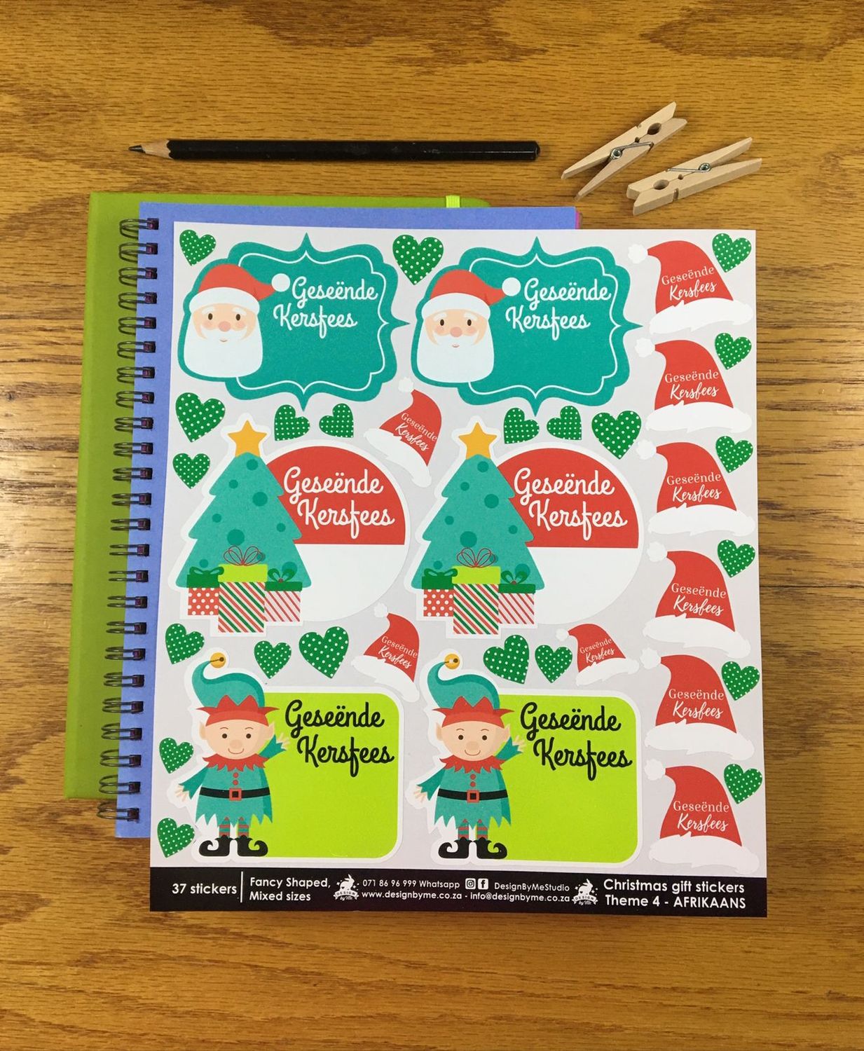 Christmas Theme 4 - Gift Stickers - Afrikaans
