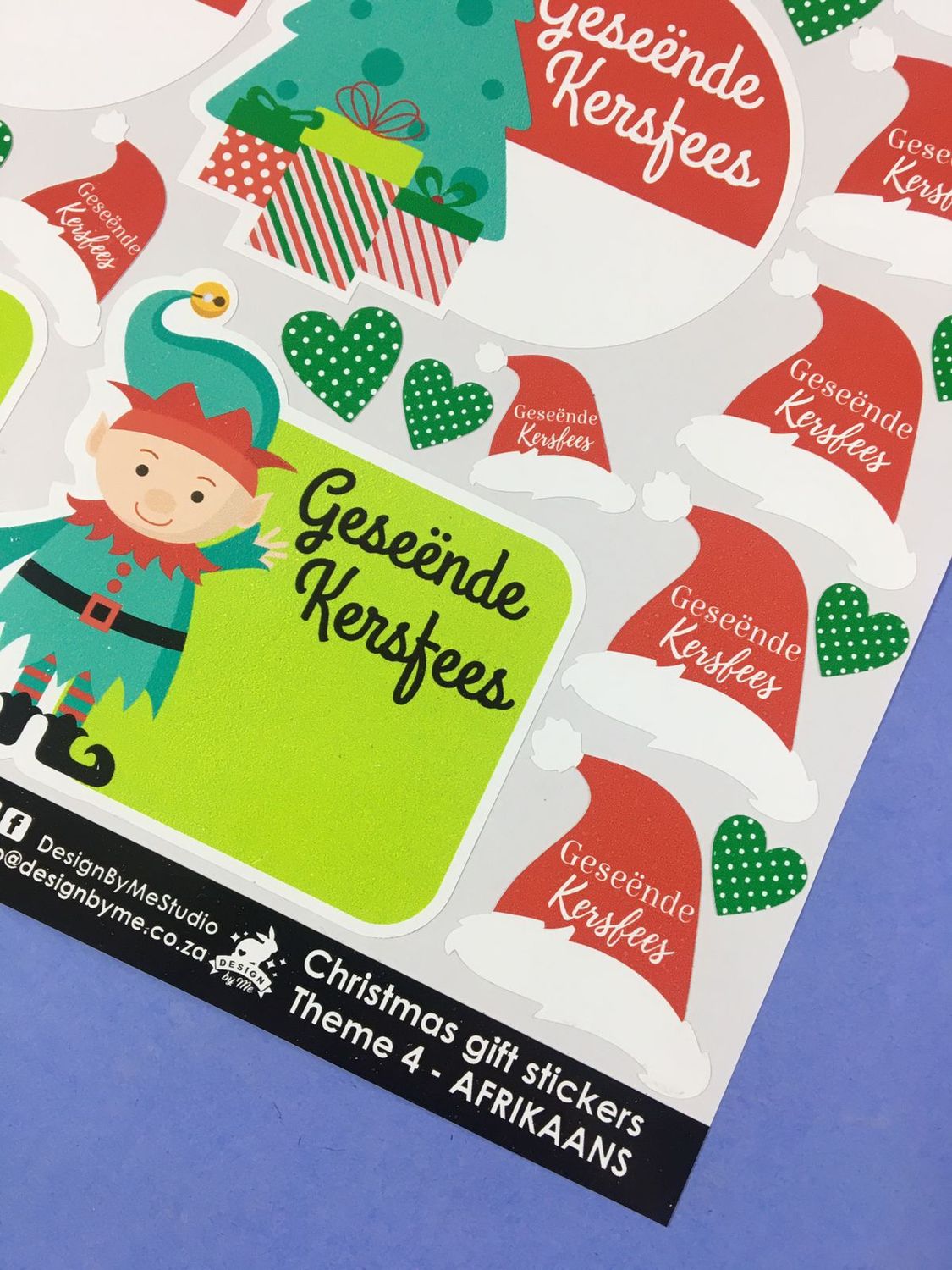 Christmas Theme 4 - Gift Stickers - Afrikaans