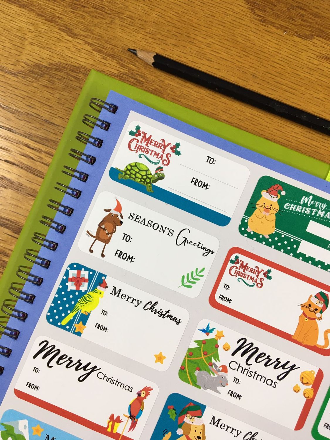 Christmas Theme 7 - Gift Stickers - English