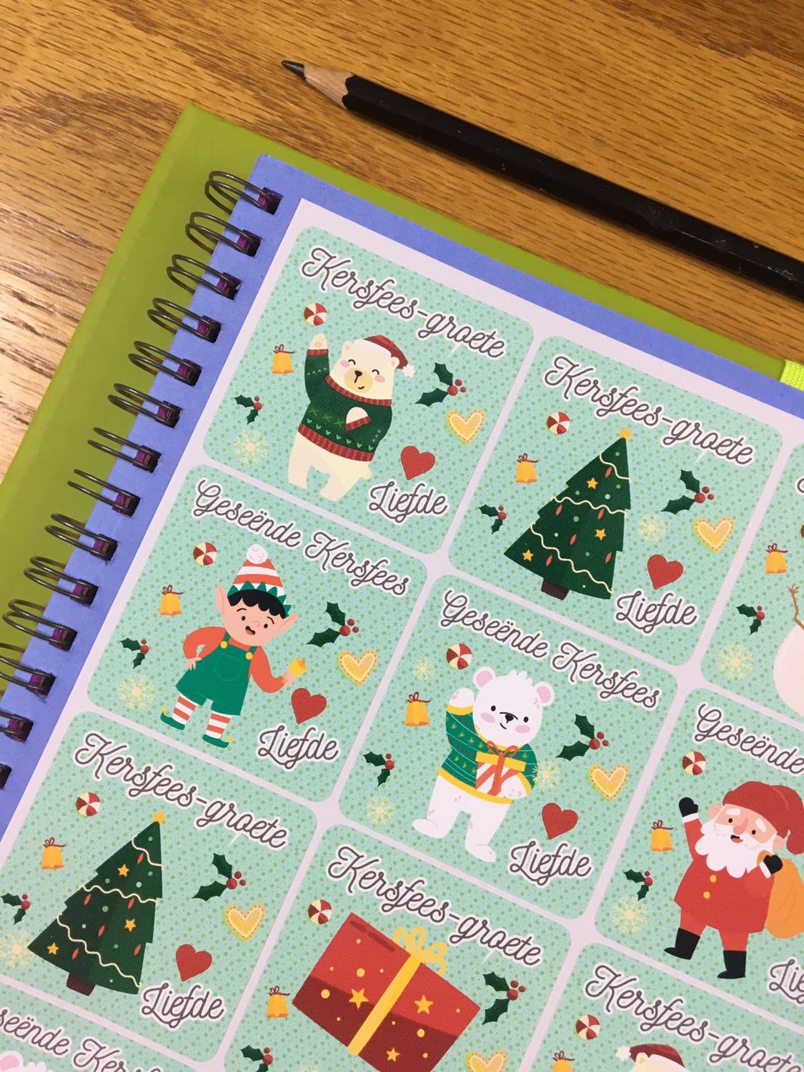 Christmas Theme 9 - Gift Stickers - Afrikaans
