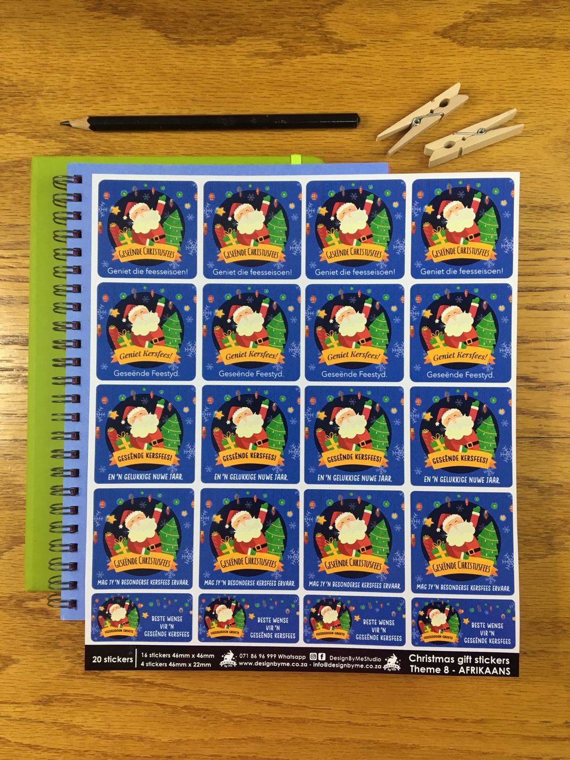 Christmas Theme 8 - Gift Stickers - Afrikaans