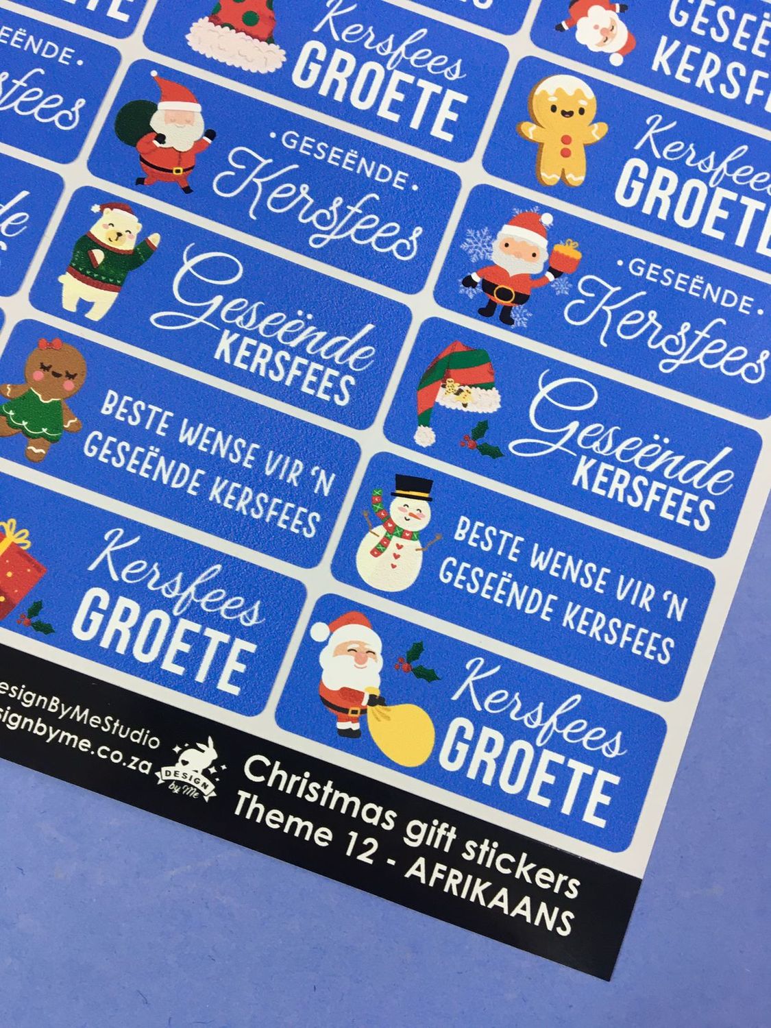 Christmas Theme 12 - Gift Stickers - Afrikaans