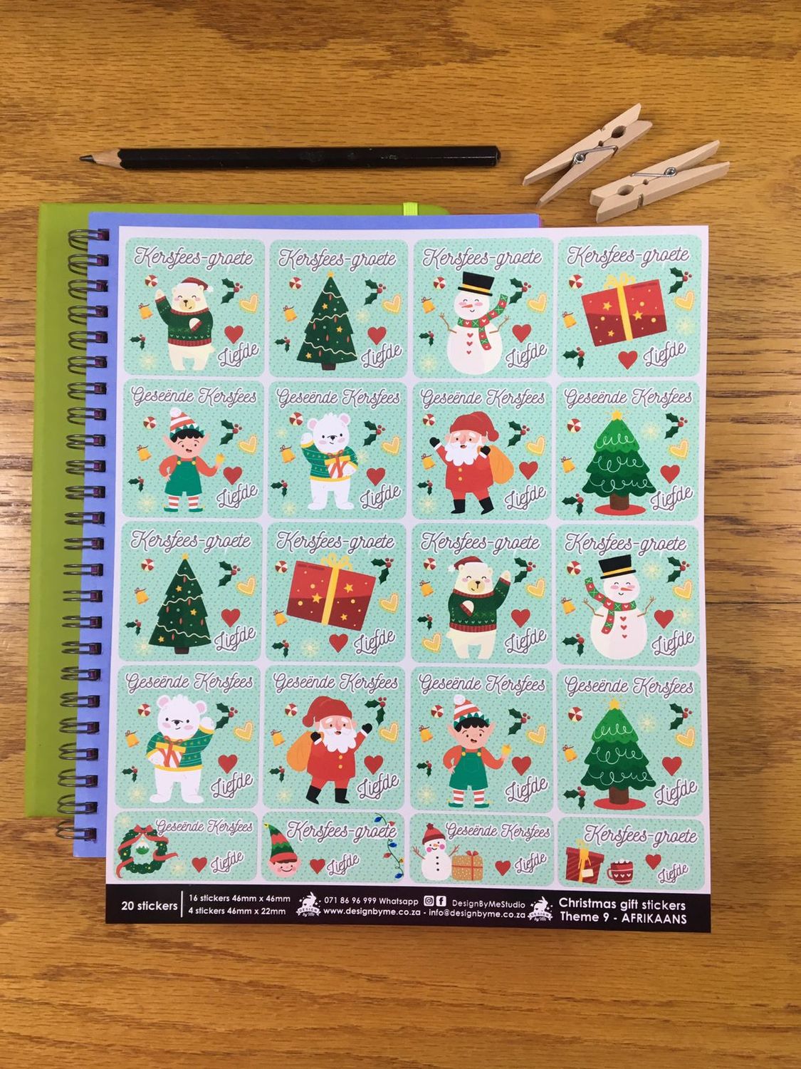 Christmas Theme 9 - Gift Stickers - Afrikaans