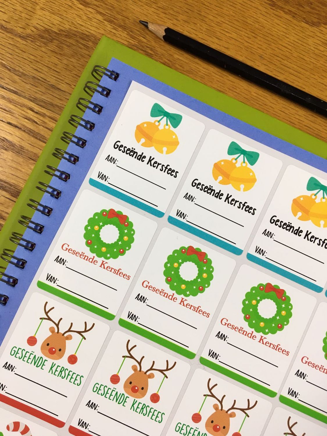 Christmas Theme 15 - Gift Stickers - Afrikaans