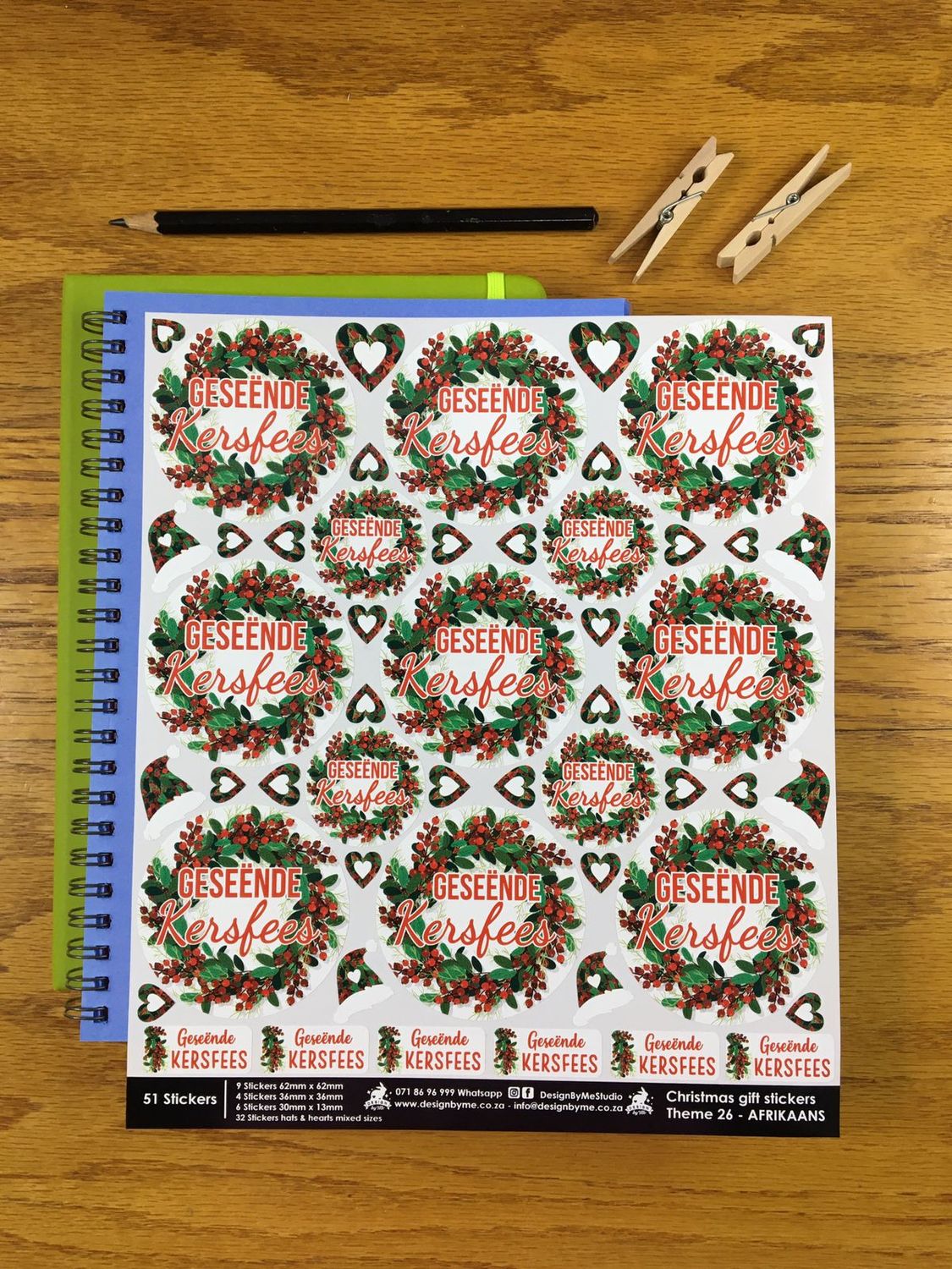 Christmas Theme 26 - Gift Stickers - Afrikaans