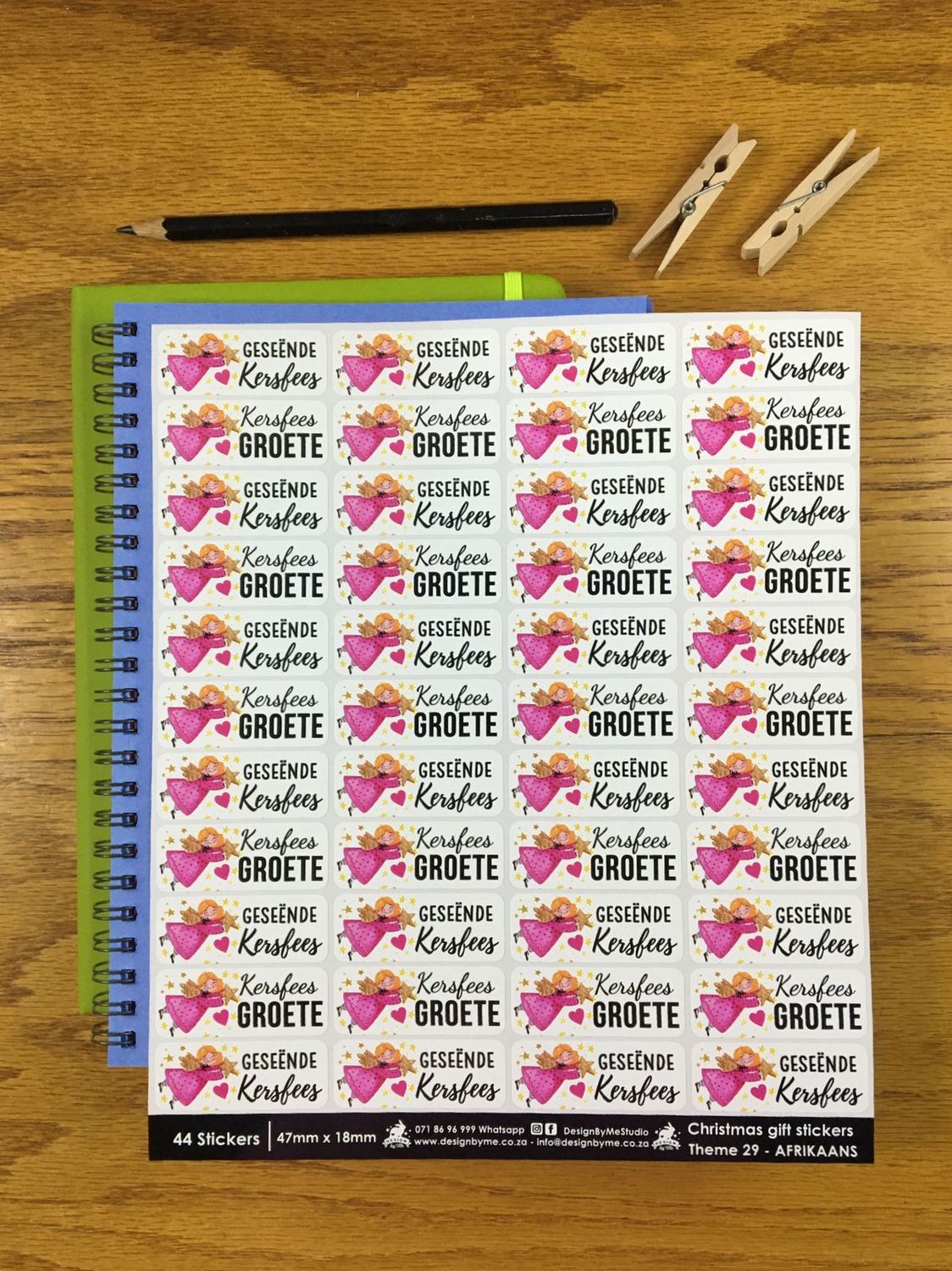 Christmas Theme 29 - Gift Stickers - Afrikaans