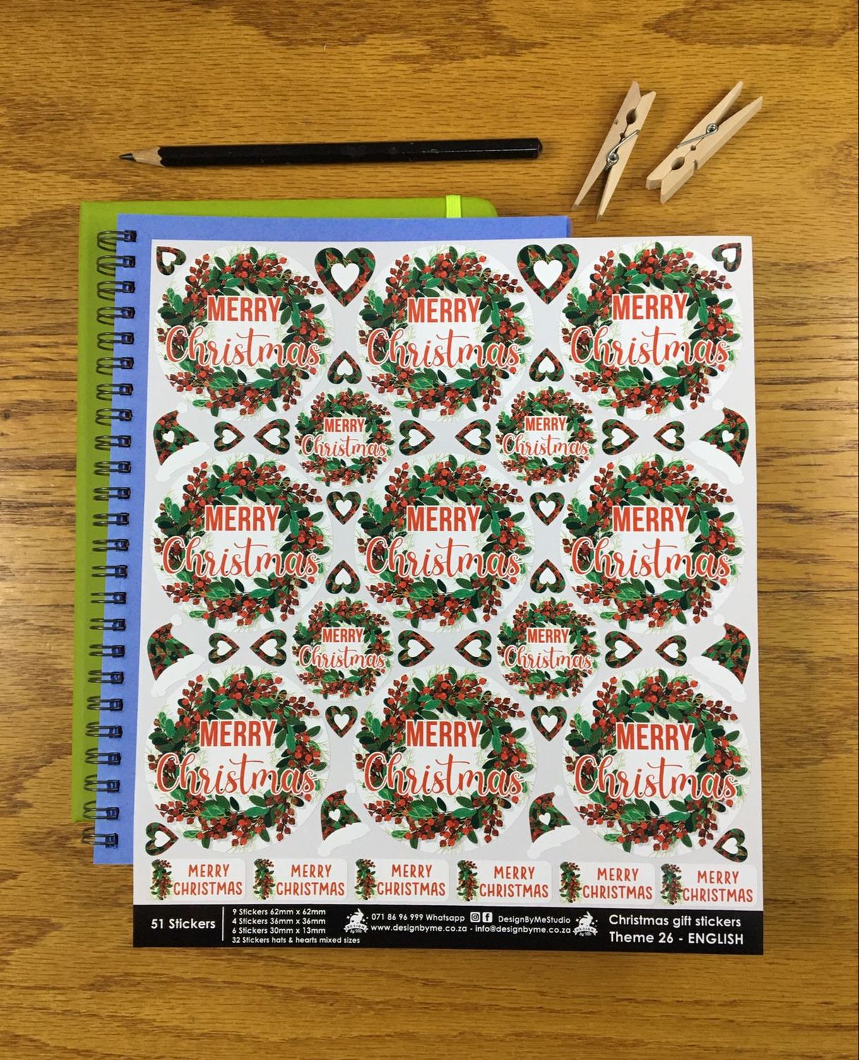Christmas Theme 26 - Gift Stickers - English