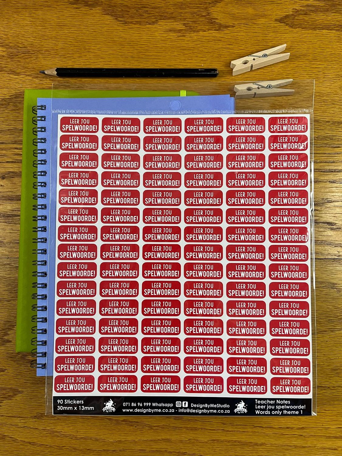 Sample Sale 131 - Teacher Note theme - Afrikaans