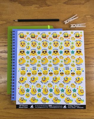 Smiley Theme 1 Reward Stickers - Afrikaans