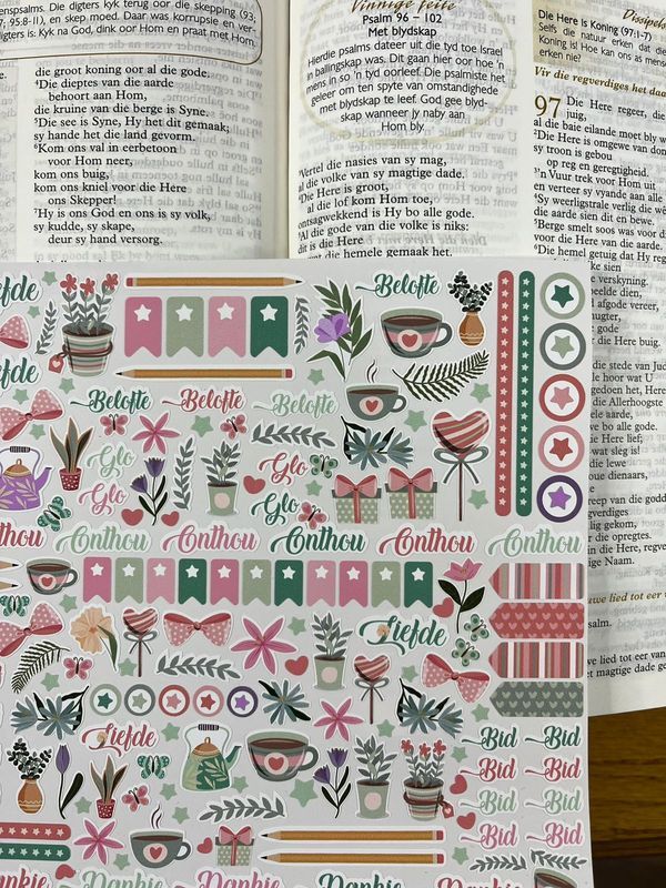 Bible Journal Stickers in Afrikaans