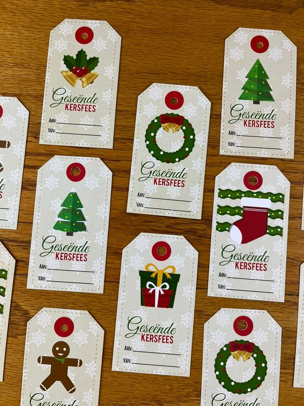 Afrikaans Christmas Gift Tags | Afrikaans Christmas Gift Note Cards