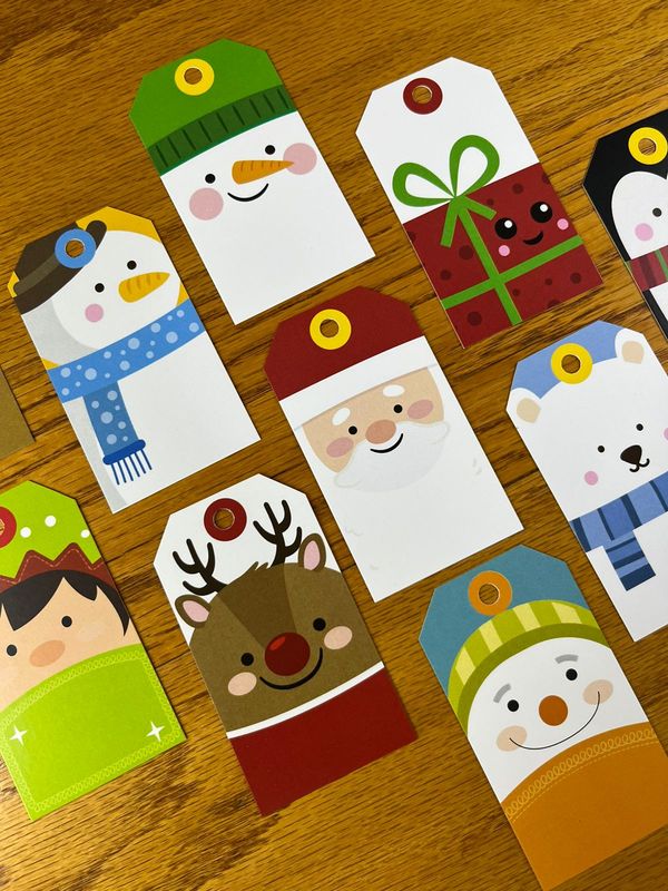 Christmas Gift Tags with no words | Christmas Note Cards with no Words