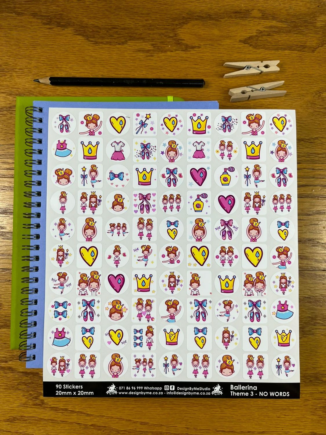 Ballerina Theme 3 - NO WORDS Stickers