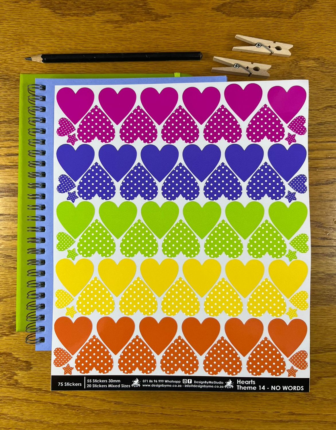 Heart Theme 14 - NO WORDS - Fancy Shaped Stickers