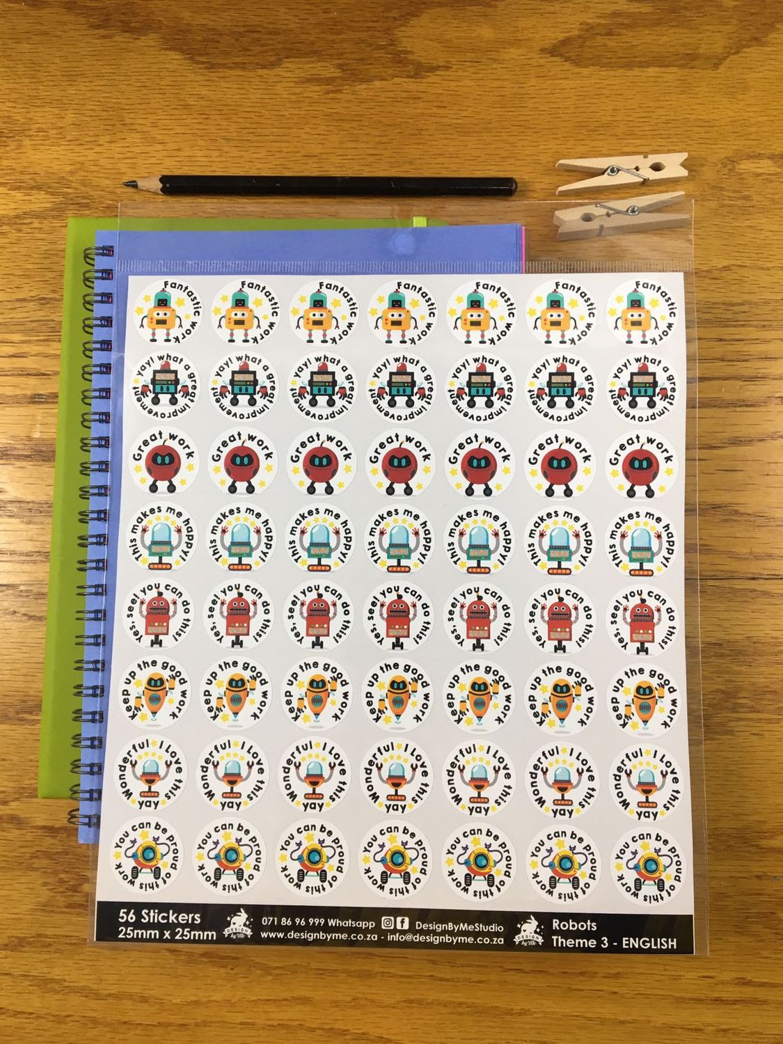 Robot stickers Sample Sale 79 - Afrikaans